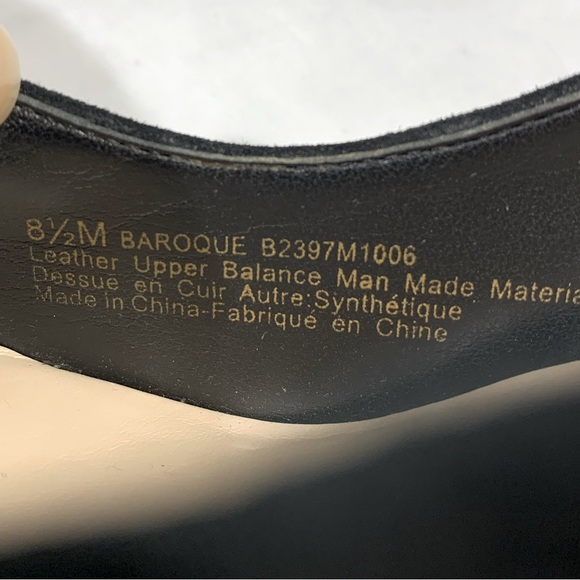 Franco Sarto black suede 4” heels with embossed heel size 8.5 - Picture 9 of 11